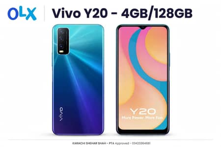 Vivo Y20 4GB/128GB PTA Approved - Karachi Shehar Shah