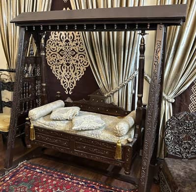 Beautiful Wooden Swing Sofa – Elegant Traditional Design