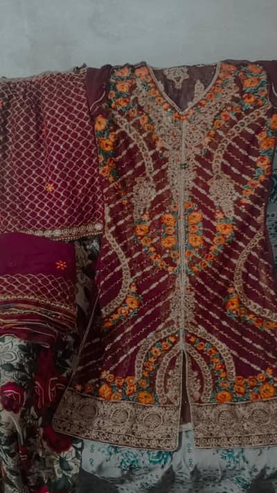 Brown party embroidered Wear dress