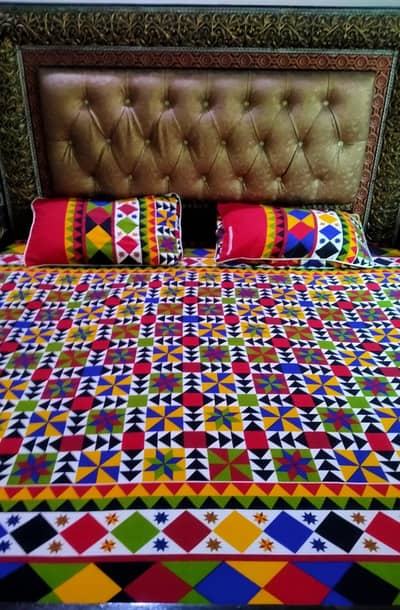 Poshish king size Bed set with 2 side table without matress