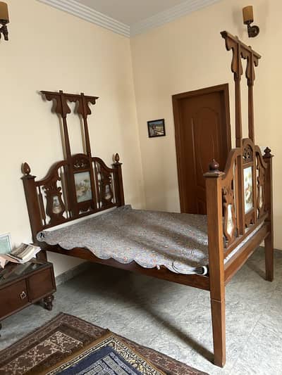 Victorian Anglo Indian Burma Teak Original Bed