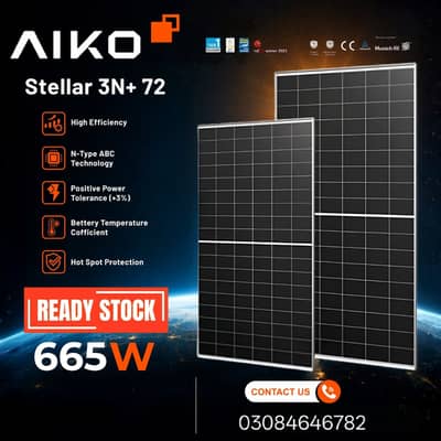 AIKO Stellar 3N+ 72 (665W) N-Type ABC Solar Panel - Ready Stock  Sale