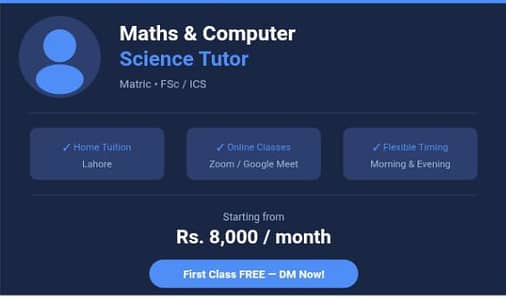 Maths & Computer Science Tutor ( Online)