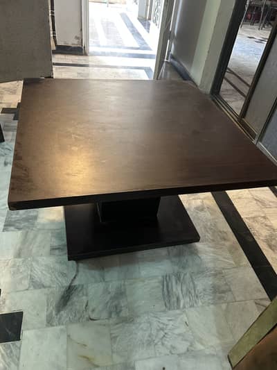 Used Wooden Center/Coffee Table – Dark Brown
