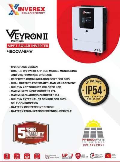 Inverex Yukon II 3.5KW/5.6KW Solar Inverter | 5 Years Warranty
