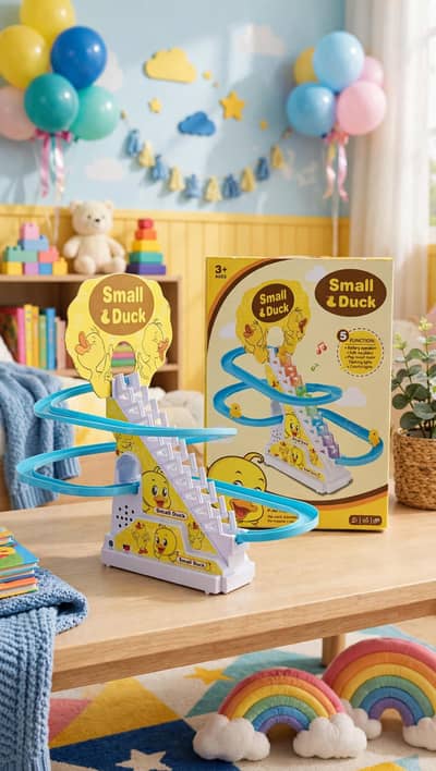 Small Duck Stairs Climbing Toy with Music & Lights -