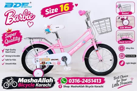 New BDF 16 size Barbie Imported Brand New box pack bicycle