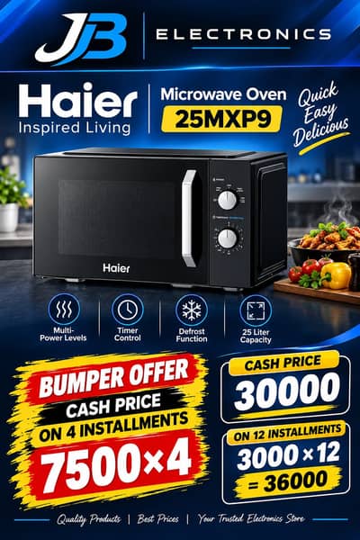 Haier 25 Litre Microwave Oven (25MXP9) - Cash Rs. 30,000 / Easy Instal