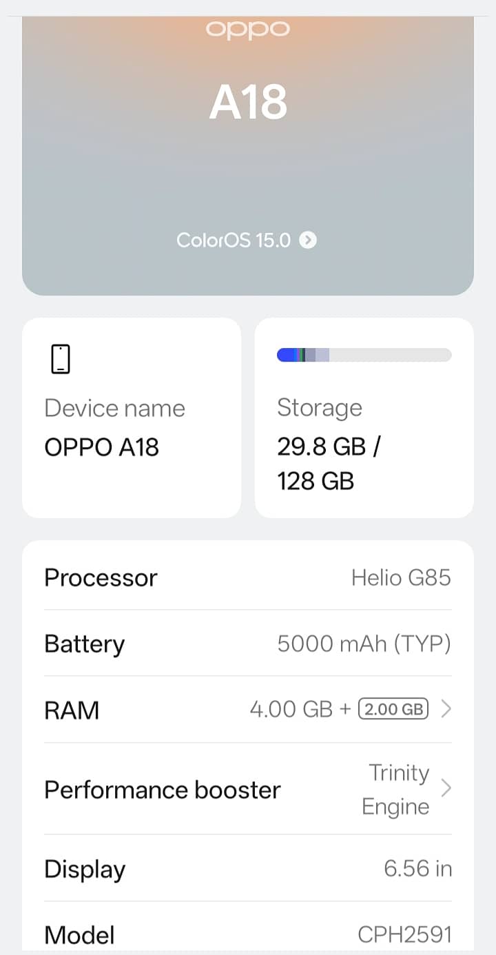 OPPO A18 0