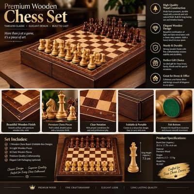 Premium Wooden Chess Set – Model XL1047