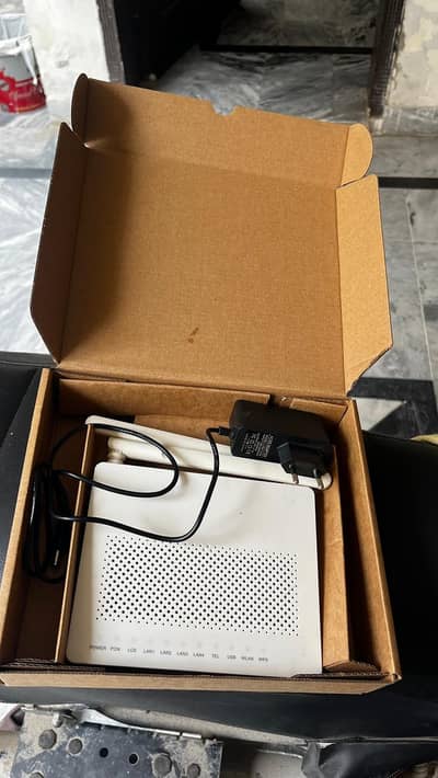 XPON Fiber Internet Router | Complete Package | Box + Charger + Wires