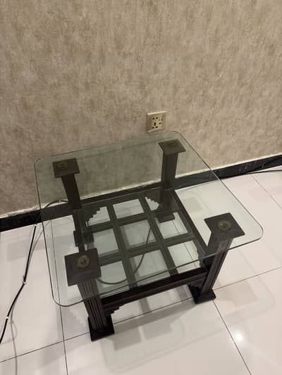 Drawing Room Center Table with 2 Side Tables – Glass Top