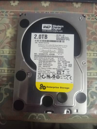 WD 2TB Enterprise Storage (Just one Month Used)