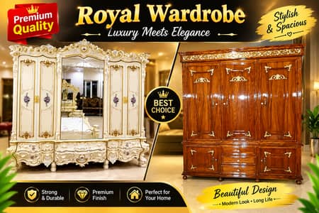 Royal Luxury Wardrobe | Premium Wooden Almari | Stylish & Spacious De