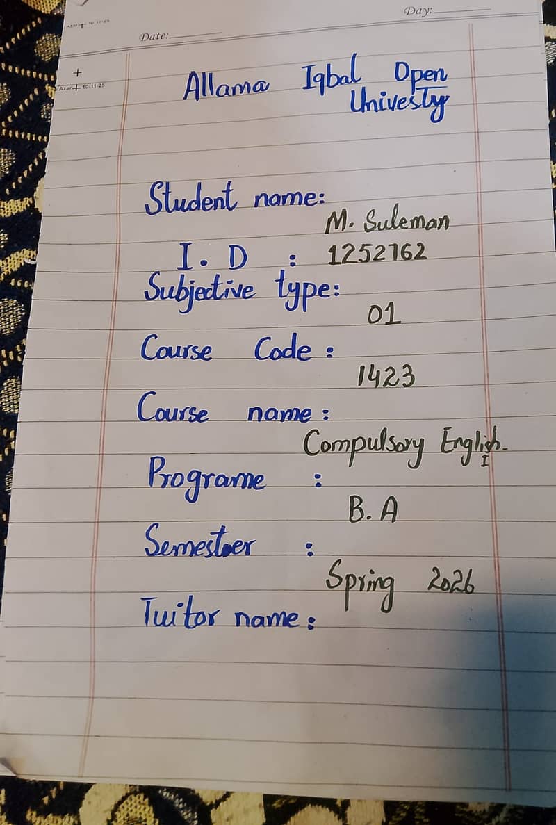 AIOU Spring Assignment 0