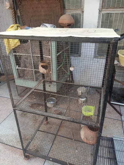 Two portions cage for parrots