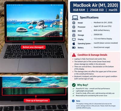 MacBook Air M1 (2020) – 8GB / 256GB