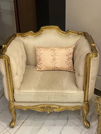 Sofa set in solid wood