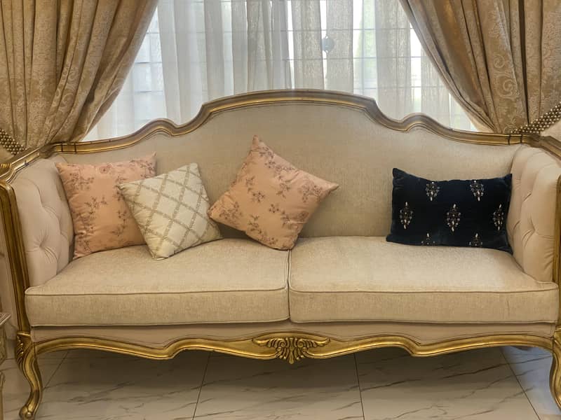 Sofa set in solid wood 1