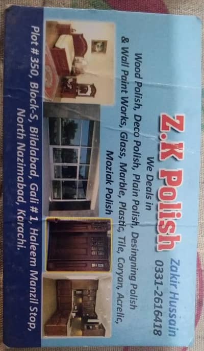 Wood Polish & Furniture Polish Service/ deco paint / wood paint