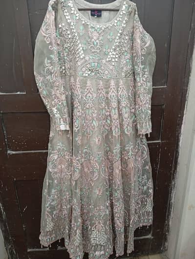 mirror work maxi multi colour embroided