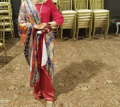 *party wear dress | ready to wear with embroided silk shwal*