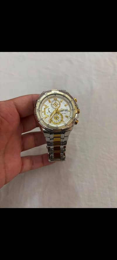 Casio Edifice Chronograph Men’s Watch – Silver & Gold