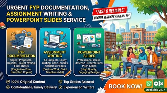 Urgent FYP documentation,Assignment writing & PowerPoint SlidesService