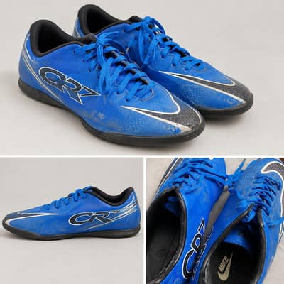 Nike cr7 blue football shoes