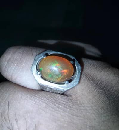 chandi ring opal ston chandi 7 gram A+ guuletybeautiful 3072626167