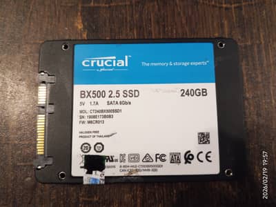 Crucial BX500 240GB SATA SSD – 2.5" – Used