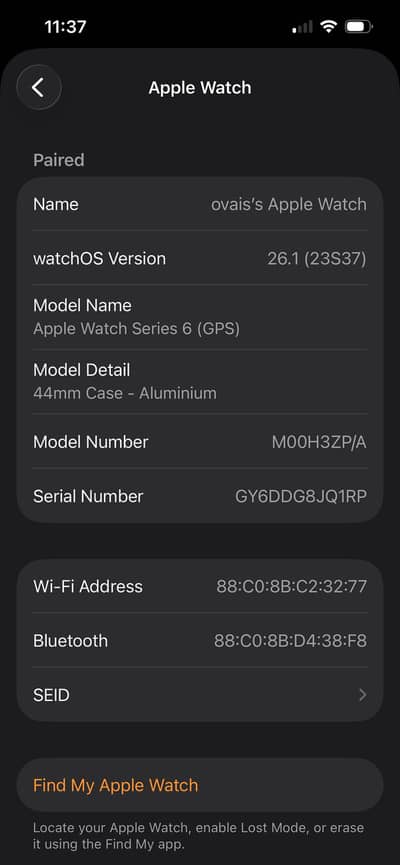 Apple series 6 (GPS) 44 mm aluminium