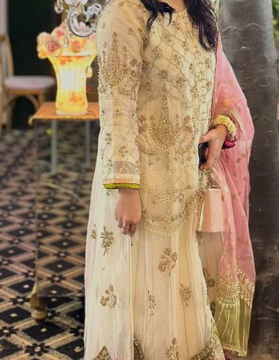 Off white Embroidered frock