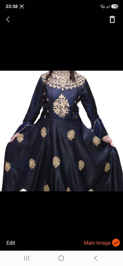 fully embroidered tilla work imported silk maxi dress