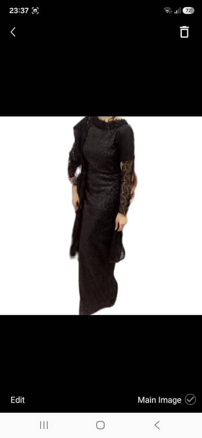 body con sequins maxi dress with complementary dupatta