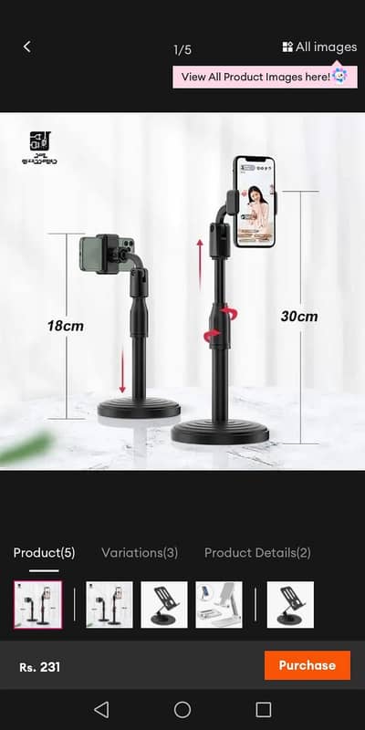 Mobile Stand Tripod 18cm to 30cm For Video Recording TikTok YouTube