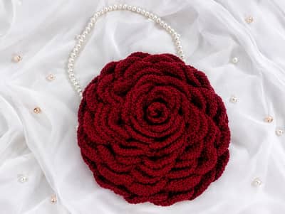 crochet rose bag
