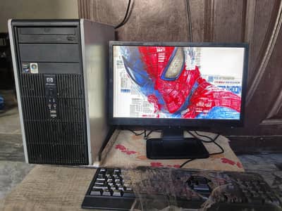 COMPLETE COMPUTER SYSTEM HP Compaq + 20" LCD + Lenovo Keyboard + Wires