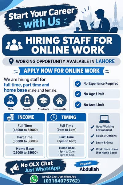 We are hiring freshers and experienced persons