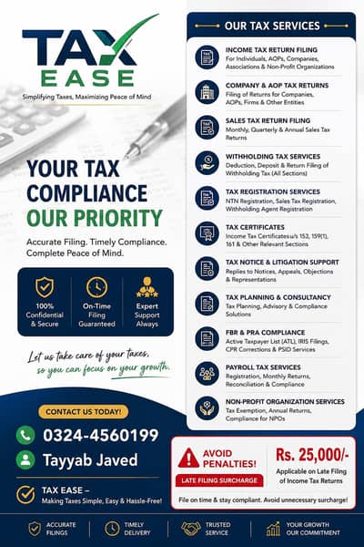 Professional Tax Consultancy & FBR Services