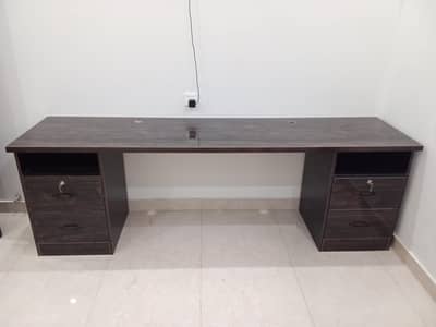 8-Foot Executive Office Table — 3-Person Workstation