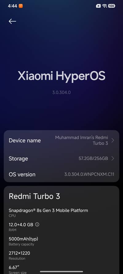Redmi Turbo 3 (Non-PTA) – Snapdragon 8s Gen 3 Gaming Beast