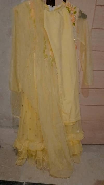 Beautiful Yellow Embroidered Frock for Girls