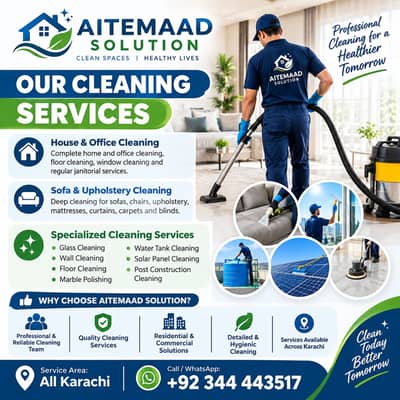 Professional Cleaning Services | House, Office, Sofa, Carpet, Solar &