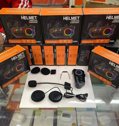 Wireless Helmet earphones with RGB lights and GPS for lights