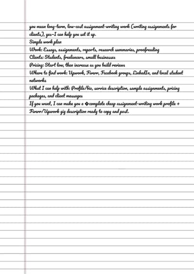 Writing work help