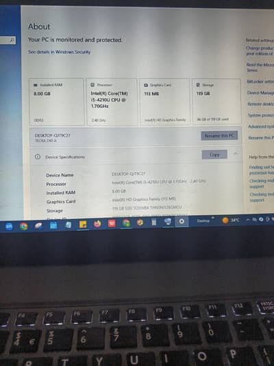 Laptop Toshiba - Core I-5  4 Gen