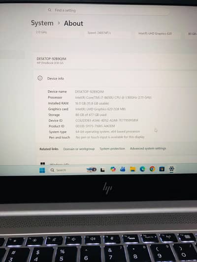 HP Elite book 830 G5 | Core i7 8th Gen | 16GB RAM | 512GB SSD |