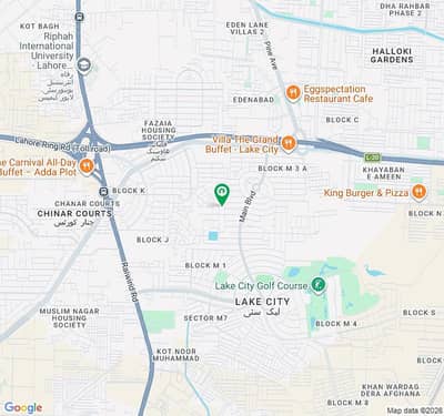 16 Marla Corner + Facing Park Plot For SALE In Block M2 Lake City Lahore