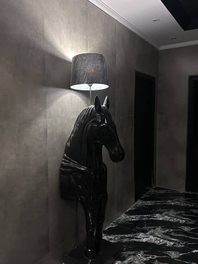 Luxury Life Size Black Horse Floor Lamp